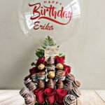 Arreglos Florales y Fresas con Chocolate Deluxe Exclusivo